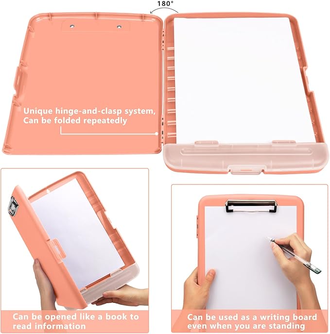 SFLHHDM Plastic Clipboard with Storage, High Capacity Clip Boards 8.5x11 with Storage, Heavy Duty Nursing Clipboards Folder, Clipboard Cute, Letter A4 Size Clipboards with Storage for Teachers, Nurse