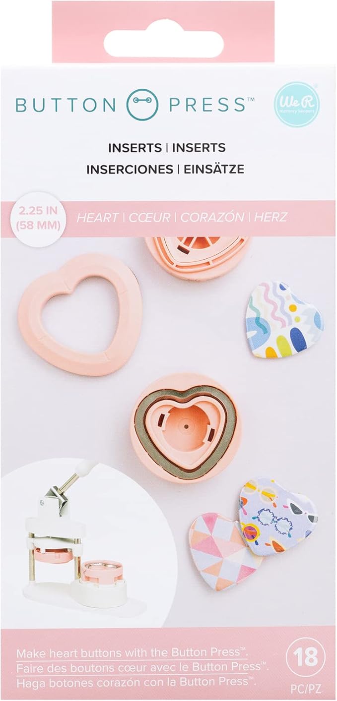 We R Memory Keepers Button Press Inserts-Heart