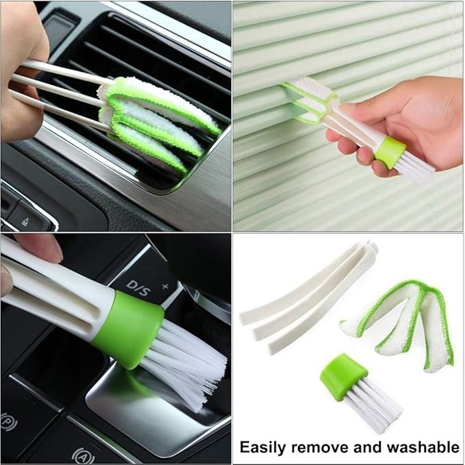 Window or Sliding Door Track Cleaning Brush, Tile Lines Brush,Window Blind Duster, 2-in-1 Windowsill Sweeper, Hand-held Groove Gap, 5 Pieces