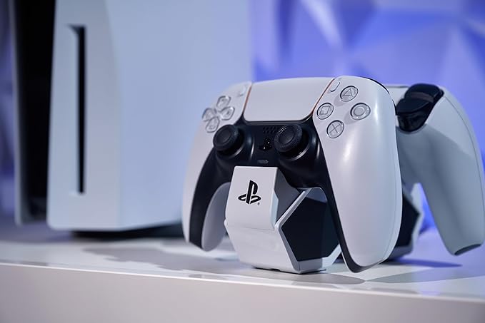 PowerA Twin Charging Station for Dualsense Wireless Controllers, Dualsense Controller Charging, Charge, Sony PlayStation, PS5, Officially Licensed - PlayStation 5