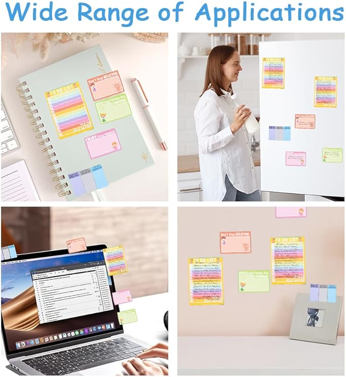 QPIXVB Post It Notes,Inspirational Gifts,550 Sheets Sticky Notes,Office Christmas Gifts,School Supplies College,Writing Memo Pads for Teacher Students Home School Supplies,Work Divider Tabs Bundle