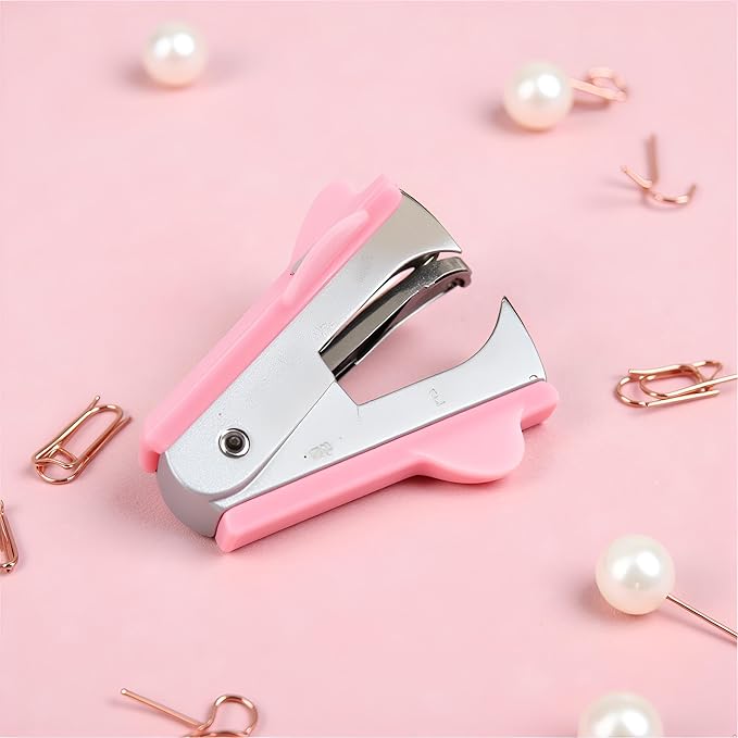 2Pcs Pink Stapler Removal Tool, Stapler Removals Puller Tool, Wear-Resistant Remover Tool with Non-Slip Handle, Staple Puller Tool Supplies for Students, School, Home, Teachers Staple Removers