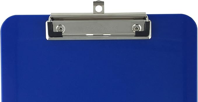 Trade Quest Plastic Clipboard Opaque Color Letter Size Low Profile Clip (Pack of 12) (Blue)