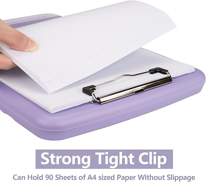 SFLHHDM Clipboard with Storage, Clip Boards 8.5x11, Plastic Clipboard with Pen Holder, Purple Clipboards, Clip Board Folder for Women Teachers Work, School & Office Supplies
