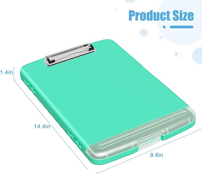 Hongri Clipboard with Storage with Pen Holder, Folder Nursing Clip Board 8.5 x 11 Foilo-Side Opening, High Capacity, Light Weight for Teachers, Classroom. Size 14 x 9.6 x 1.2 in(Green)