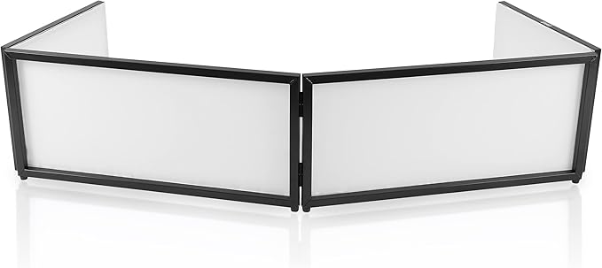 Pyle DJ Booth Foldable Cover Screen - Portable 5.6 ft Tabletop Event Facade Front Board Video Light Projector Display Scrim Panel -Folding Steel Frame Panel Stand, Stretchable Lycra Spandex PDJFAC02