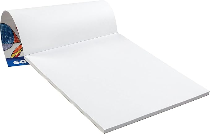 Prang (Formerly Art Street) Drawing & Color Paper Pad, White, Beginner Weight, 9" x 12", 60 Sheets