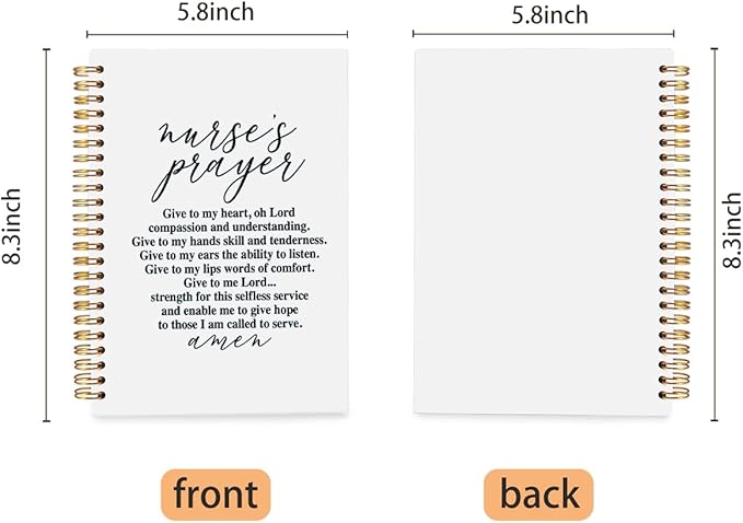 Nurse Notebook, Nursing Notebook, Nurse Appreciation Gifts, Registered Nurse RN Gifts, Nurse Practitioner Gifts, Nurse Office Supplies, Nurse's Prayer Spiral Notebook 5.5x8.3 Inches