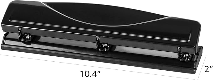 Amazon Basics 3 Hole Punch with Easy-Clean Tray, 10 Sheet Capacity, Black, 6-Pack