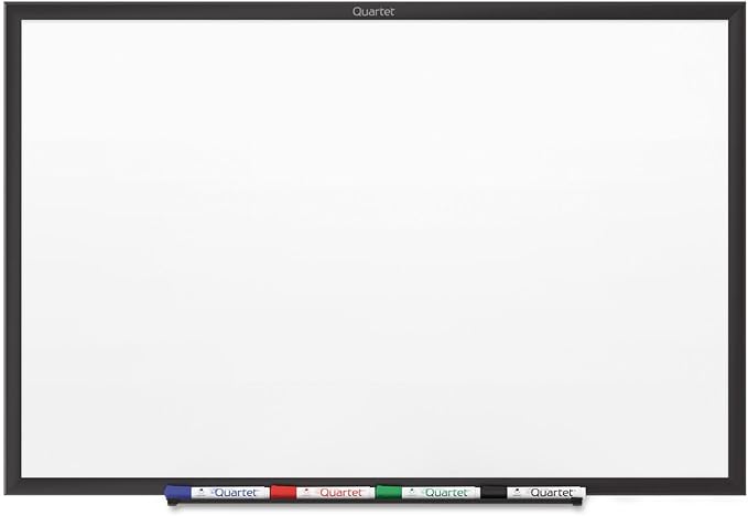 Quartet Magnetic Dry Erase White Board, 2' x 1-1/2 Whiteboard, Nano-Clean Surface Resists Ink Stains, Black Aluminum Frame (SM531B)