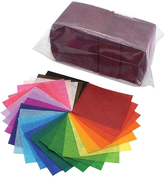 Spectra Deluxe Bleeding Art Tissue Squares, 25 Assorted Colors, 1-1/2" x 1-1/2", 2,500 Squares
