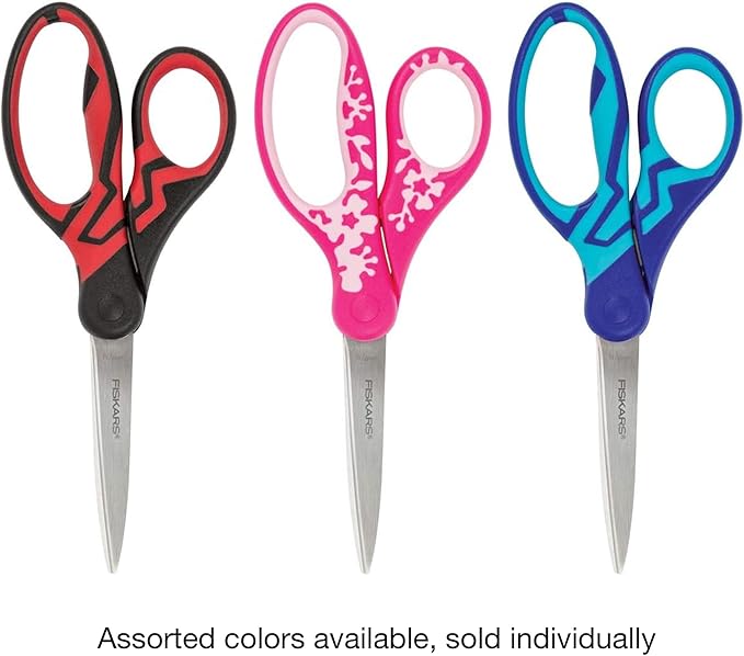 Fiskars 199700-1001 Back to School Supplies, Student Kids Scissrors Softgrip, 7 Inch, Color Received May Vary