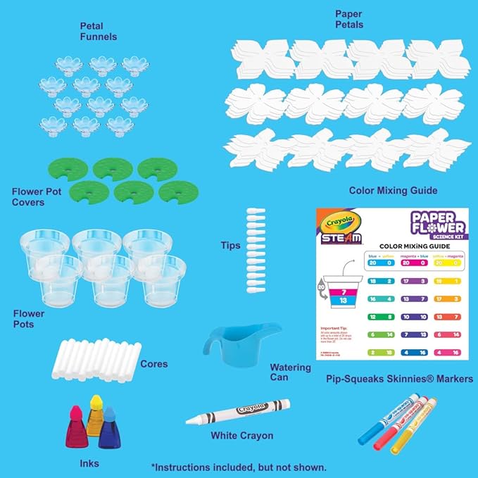 Crayola Paper Flower Science Kit, Color Changing Flowers, Gift for Kids Ages 7, 8, 9, 10 (Pack of 2)