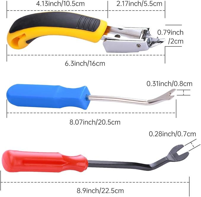 3PCS Upholstery and Construction Staple Remover with Tack Puller Tool, Nail Puller, Carpet Remover, for Removing All Kinds of Staples for Furniture, Floor, Wooden Case, Carton, Photo Frame