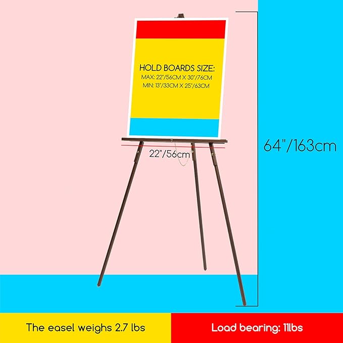 MEEDEN Easel Stand for Wedding Sign: Wood Tripod for Poster Board - Wooden Easel Standing for Display Welcome Picture