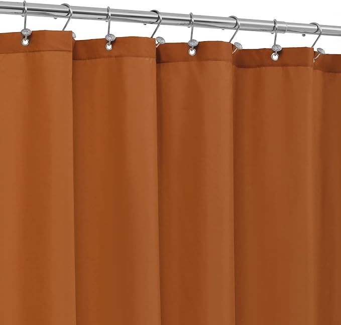 ALYVIA SPRING Extra Long Fabric Shower Curtain Liner Waterproof - 72" x 84", Soft & Lightweight XL Shower Curtain with 3 Magnets, Machine Washable - 72x84, Burnt Orange