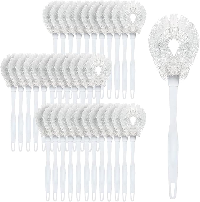 LOLA Toilet Bowl Brush w/Curved Head, 36 Pack, Coated Wire, Durable Poly Bristles, Reaches Under Toilet Bowl Rim