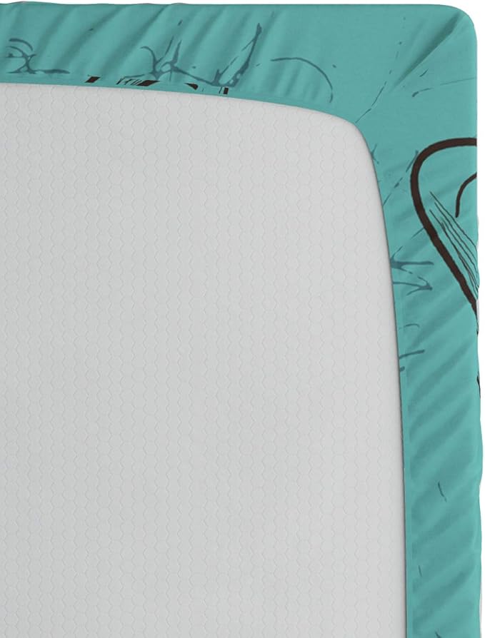 Ambesonne Chihuahua Fitted Sheet, Face Sketch of Dog with Hat and Life is Better with a Chi Words, Bed Cover with All-Round Elastic Deep Pocket for Comfort, Queen Size, Seafoam Taupe and White
