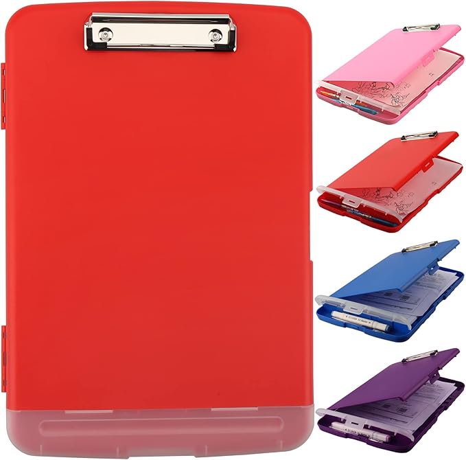 SFLHHDM Clipboard with Storage, Clip Boards 8.5x11, Plastic Clipboards with Pen Holder, Clip Board with Storage Compartments, Nurse Clipboard with Storage for Classroom, Student, Teacher