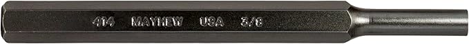 Mayhew Tools 21105 SAE Pin Punch, 3/8 x 1.25" Pin, 6" OAL x 1/2" Body, Black Oxide Finish