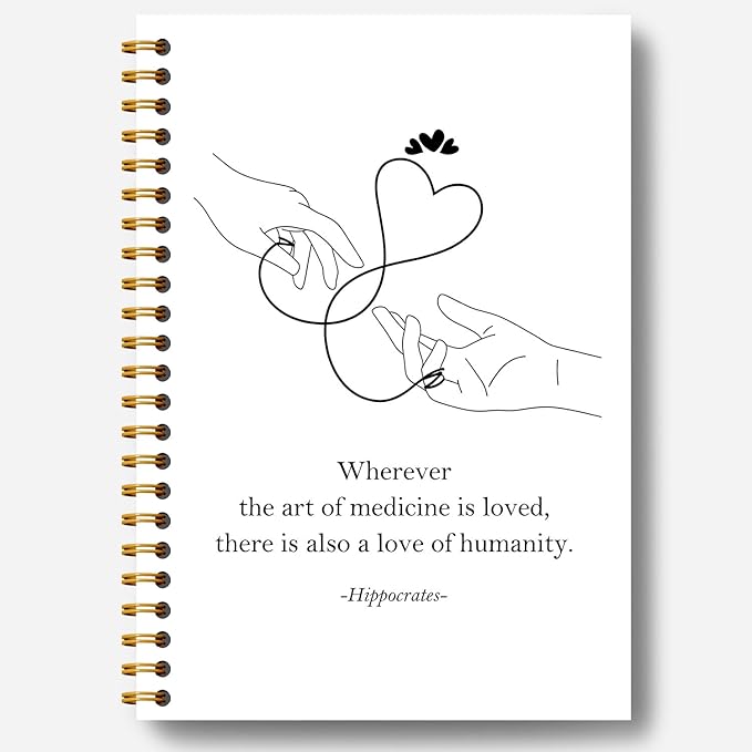 Guymn Medical Notebook, Nurse Journal, Inspirational Nursing Notebook Journal, Doctor Physician Appreciation Gifts Hardcover Spiral Notebooks 5.5x8.3 Inch