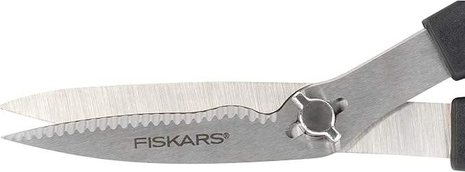Fiskars Everyday Take-Apart Shears, Multipurpose Scissors, Hardened Stainless Steel Blades & Serrated Edge with Power Notch, 7”, Gray