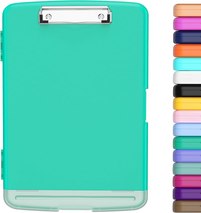 Hongri Clipboard with Storage with Pen Holder, Folder Nursing Clip Board 8.5 x 11 Foilo-Side Opening, High Capacity, Light Weight for Teachers, Classroom. Size 14 x 9.6 x 1.2 in(Green)