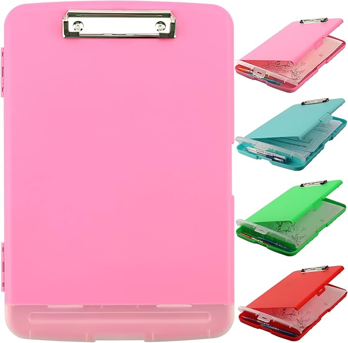 SFLHHDM Plastic Clipboard with Storage, High Capacity Clip Boards 8.5x11 with Storage, Heavy Duty Nursing Clipboard Folder, Clipboards Cute, Letter A4 Size Clipboards with Storage for Teachers, Nurse