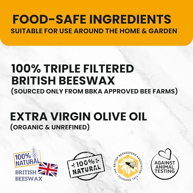 Rhoose Point Remedies Beeswax Polish for Stone & Concrete 3.5 Fl Oz – Cleans, Seals & Protects Natural & Man-Made Surfaces inc. Marble, Quartz, Granite, Slate, Ceramic