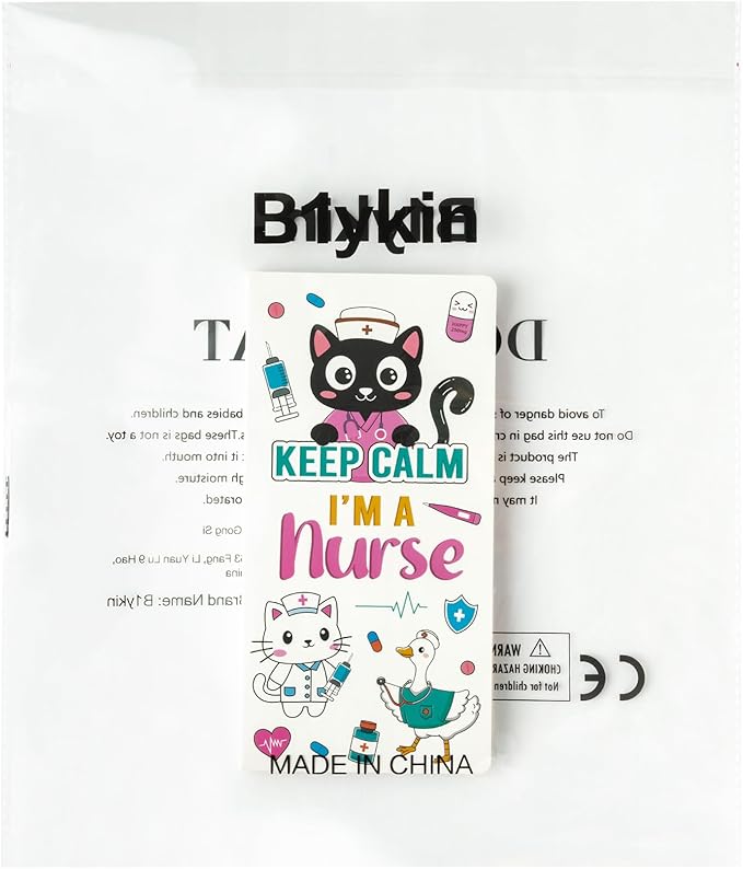 B1ykin Cute Sticky Notes Set - Keep Calm I’m A Nurse Self-Stick Notes Pad, 550 Sheets Writing Memo Pages Sticky Notepad for Teacher Appreciation Gifts, School Office Party Supplies (Funny Nurse)