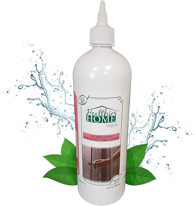 CHOMP! Shower Hardwater Stain Cleaner: Healthier Home ShowerDoorMagic Gel Remover with Scum Shield for Glass, Fiberglass, Removes Hard Water, Soap Scum, Calcium, Lime Scale, Grime Grapefruit 32 oz