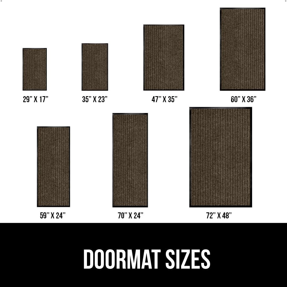 GORILLA GRIP Traffic Guard Door Mat, 59x24, Heavy Duty Welcome Mats, Commercial Office Space Doormat, Waterproof, Fade Resistant, Strong Rubber Backing, Low Profile, Shoe and Boot Scraper, Brown