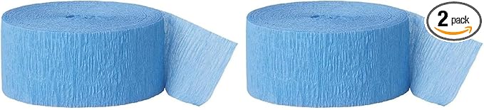 Carribean Blue Crepe Paper Roll - 81' (1 Count) - Great for Stunning DIY Crafts, Party Decor, and More (Pack of 2)