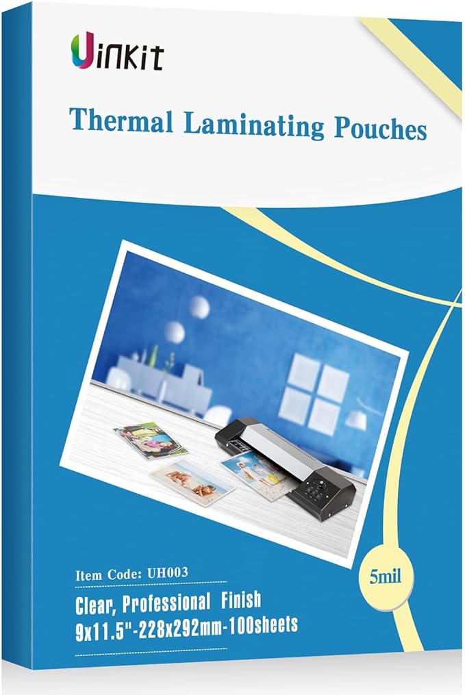 Uinkit 5mil Thermal Laminating Pouches 8.5 x 11", 100Pack Bulk Value Pack for Small Business, Restaurants, Offices - Crystal Clear, Laminating Sheets for Laminator Machine