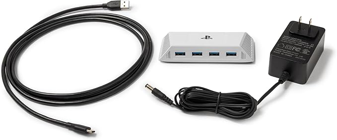PowerA 4-Port USB 5Gbps Hub for PlayStation®5, USB 3.2, AC Powered, Weighted Base, Officially Licensed