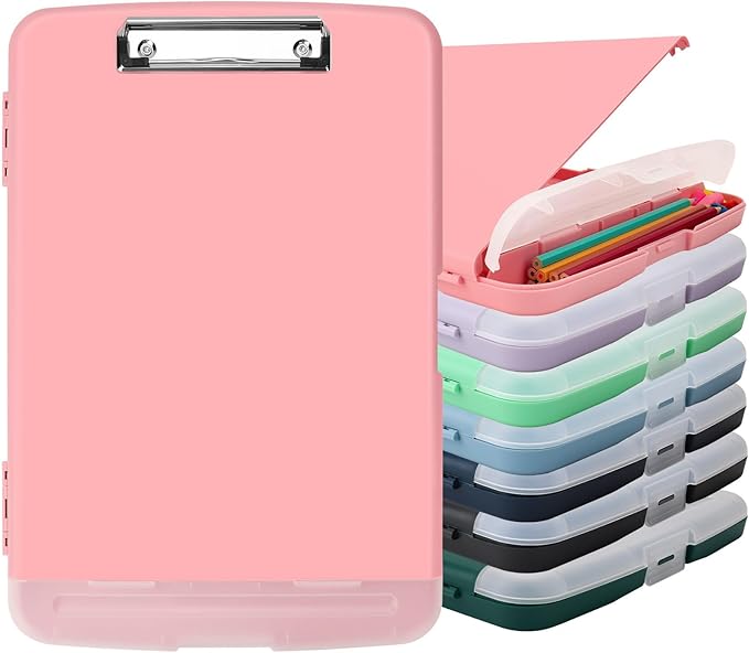 SFLHHDM Clipboard with Pen Holder, Legal Size Nursing Clipboards with Storage, Plastic Clip Boards for Writing, Lightweight Cute Clipboard Storage with Low Profile Clip for Work, Office