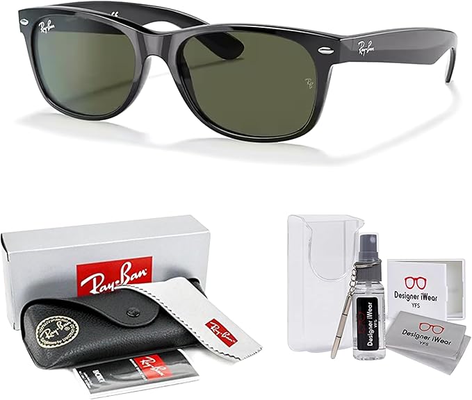 Ray-Ban RB2132 NEW WAYFARER 55MM Square Sunglasses For Men For Women +BUNDLE with ACCESSORY EYEWEAR KIT