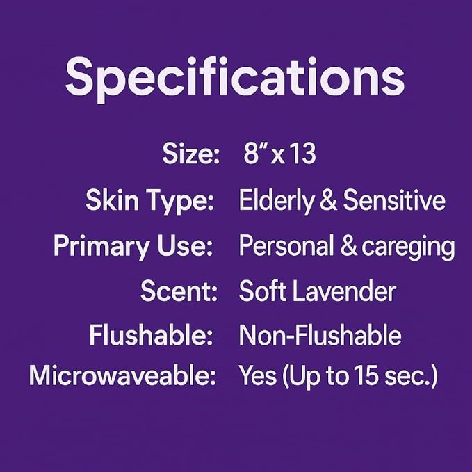 Adult Wet Wipes Lavender Scented – Soft Disposable Washcloths for Incontinence & Personal Hygiene 720 Count