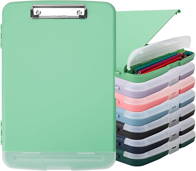 SFLHHDM Clip Boards 8.5x11 with Storage, Low Profile Clip Plastic Clipboards, Nursing Clipboard Folder with Pen Holder, Heavy Duty Clipboard with Storage, Nurse Binder Case for Classroom