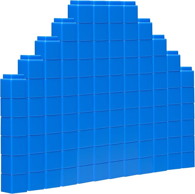 200 Pcs Blue Linking Cubes for Math Counting Cubes Manipulatives Plastic Counting Block Manipulative Classroom Learning Supplies for Educational Preschool Activities Boy Girl (Blue)