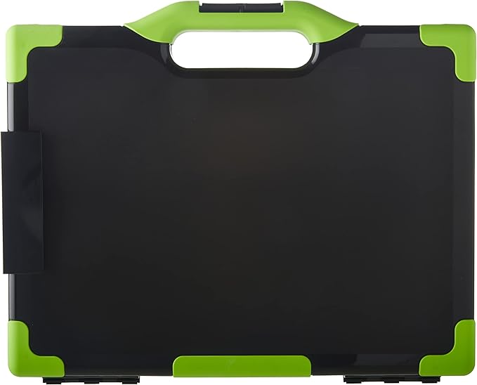 Officemate Carry All Clipboard Storage Box,Letter/Legal Size,Black & Green (83325),(Pack of 6)