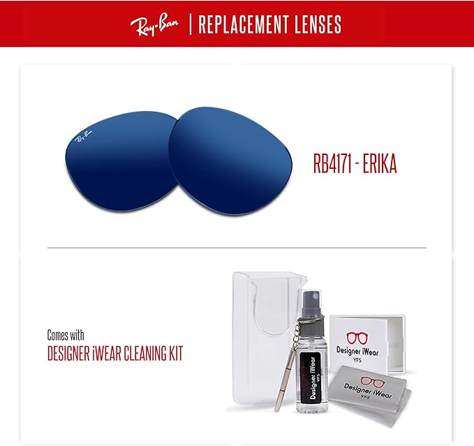 Ray-Ban Original RB4171 ERIKA Replacement Lenses For Women+BUNDLE with ACCESSORY EYEWEAR KIT