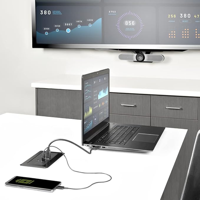 StarTech.com Single-Module Conference Table Connectivity Box - for Adding Power/Charging/AV/Laptop Docking Module (BEZ4MOD)