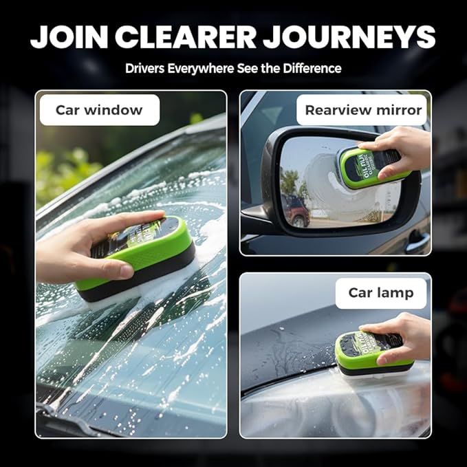 Automotive Oil Film Cleaning Brush,Glass Cleaner, Car Windshield Cleaner, 150ml Automotive Oil Film Cleaning Brush - Preserve Clarity, Immediately See the Effects (2PCS)
