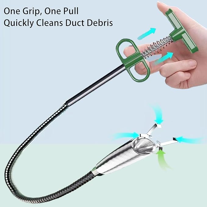 Upgrade Drain Snake for Hair Clogs, 61'' Four claw grabber pickup tool for Litter Pick, Home Sink, Drains, Toilet, Snake Drain Hair Remover
