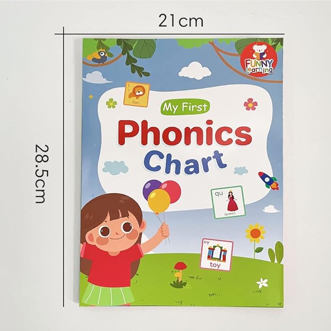 Lachilly My First Phonics Chart Learning Poster Vowel Consonant Pronunciation Educational Toys Vocabulary Building Flashcards Worksheet Teacher Teaching Aids for Pre-Kindergarten