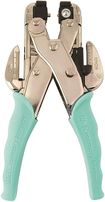 We R Memory Keepers Crop-A-Dile Eyelet | Blue Comfort Handle, Craft Supplies Hole Punch Eye Setter Paper Punch Tool Use on Chipboard Fabric Thin Tin Leather Plastic Punches Hole Punch Tool Eye Setting