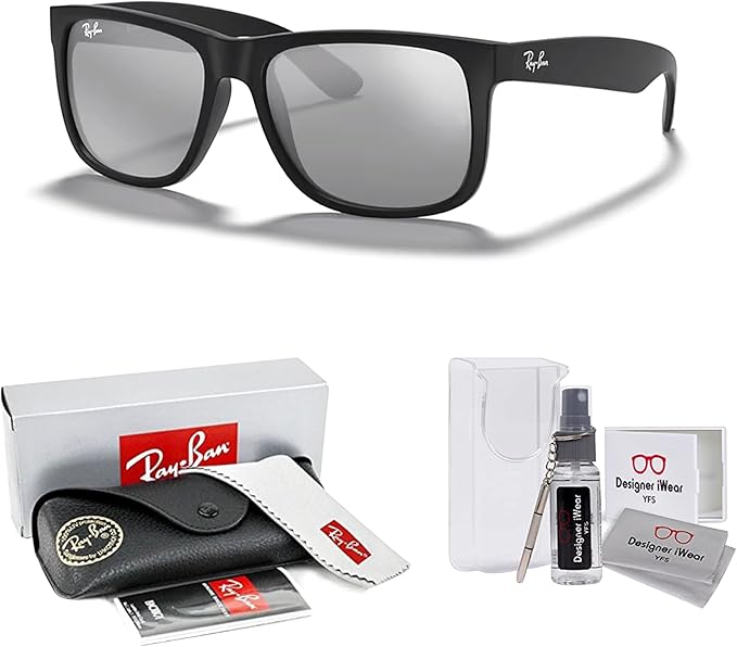 Ray-Ban RB4165 JUSTIN Sunglasses For Men For Women+BUNDLE with ACCESSORY EYEWEAR KIT