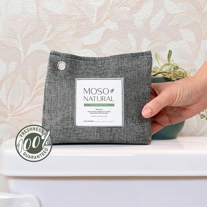 Moso Natural Air Purifying Bag 300g (10.58oz) Premium Bamboo Charcoal Odor Absorber for Home & Pet, Closet Odor Eliminator & Small Room Deodorizer, Charcoal Bags Last 2 Years, Unscented