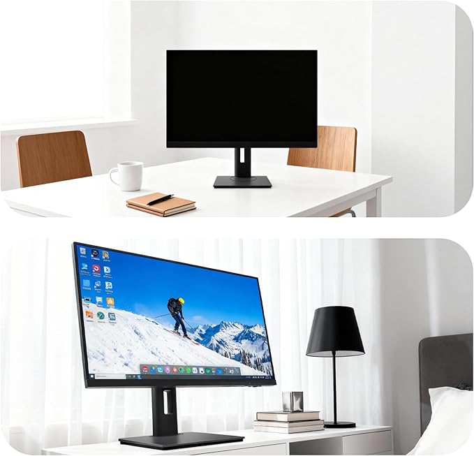 2026 Version Ergonomic VESA Monitor Stand, 150mm Spring Height adjustment, Tool-Free Base, Swivel, Tilt & Rotation, for 15–22" Monitors, 5.07–5.95 lb, 100x100mm Vesa Mount (5.07~5.95LB)